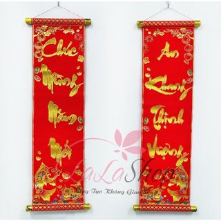 [HỎA TỐC] Liễng mành tre câu đối thư pháp, chúc mừng năm mới - Liễng thư pháp câu đối đỏ trang trí tết