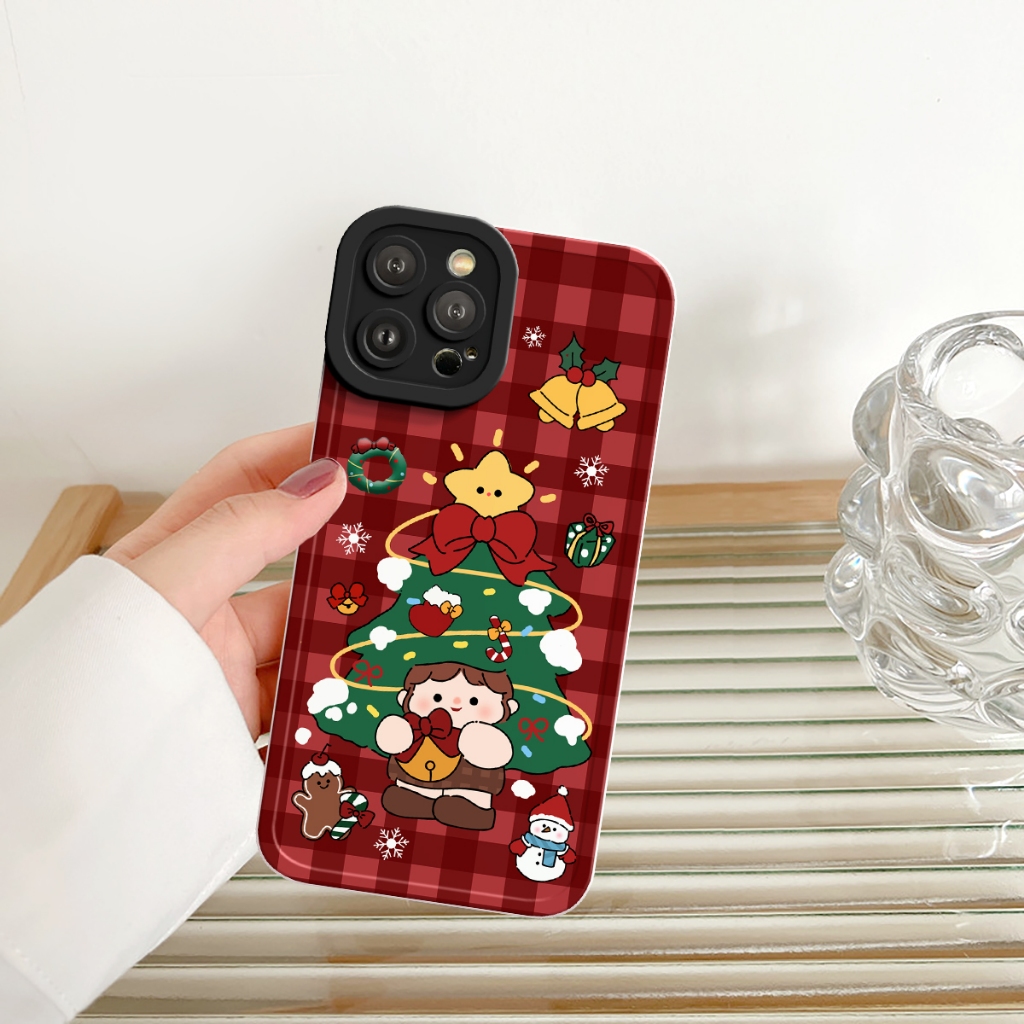 Ốp lưng điện thoại Iphone cạnh vuông Christmas Girl cho iphone 6/6plus/7/8/plus/x/xs/11/12/13/14/15/pro/max/plus/promax