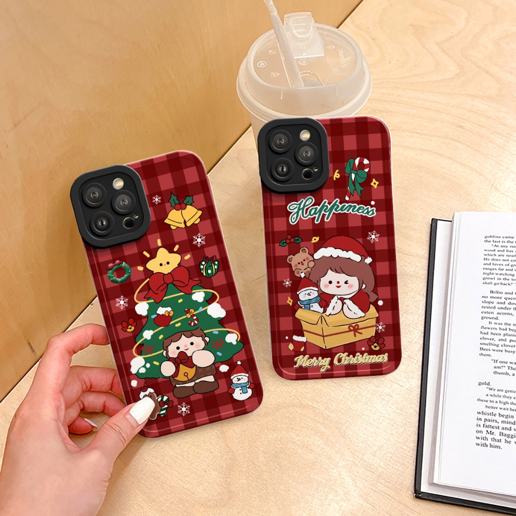 Ốp lưng điện thoại Iphone cạnh vuông Christmas Girl cho iphone 6/6plus/7/8/plus/x/xs/11/12/13/14/15/pro/max/plus/promax