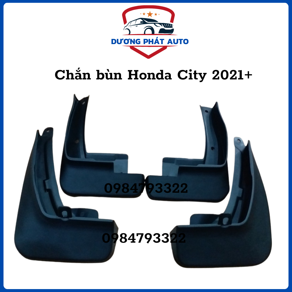 Bộ 4 chắn bùn nhựa đen xe HONDA CITY 2021- 2022- 2023 _ hàng cao cấp có kèm ốc