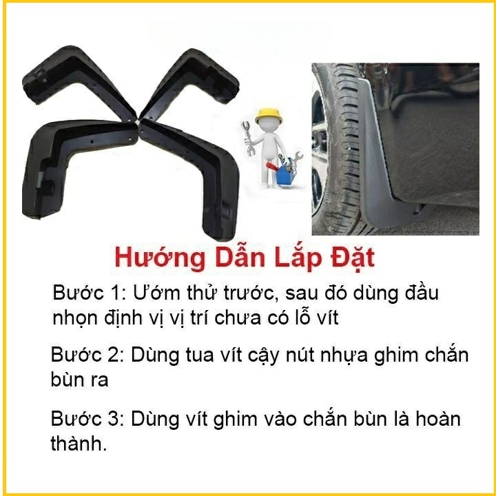 Bộ 4 chắn bùn nhựa đen xe HONDA CITY 2021- 2022- 2023 _ hàng cao cấp có kèm ốc