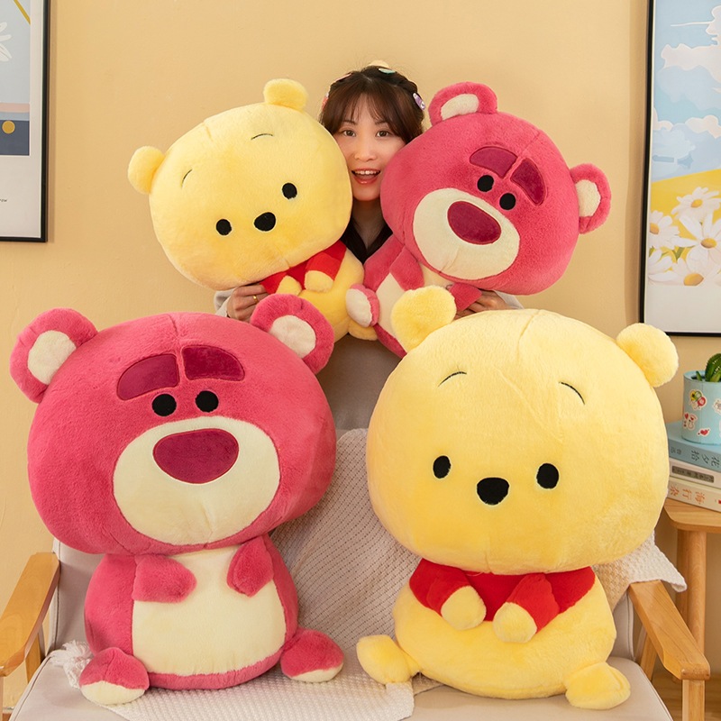 Gấu bông đầu to Gấu dâu Lotso / Pooh đáng yêu
