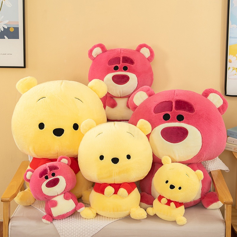 Gấu bông đầu to Gấu dâu Lotso / Pooh đáng yêu