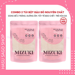 Combo 2 túi bột đậu đỏ nguyên chất mizuki tẩy tế bào chết, dưỡng trắng da, se khít lỗ chân lông