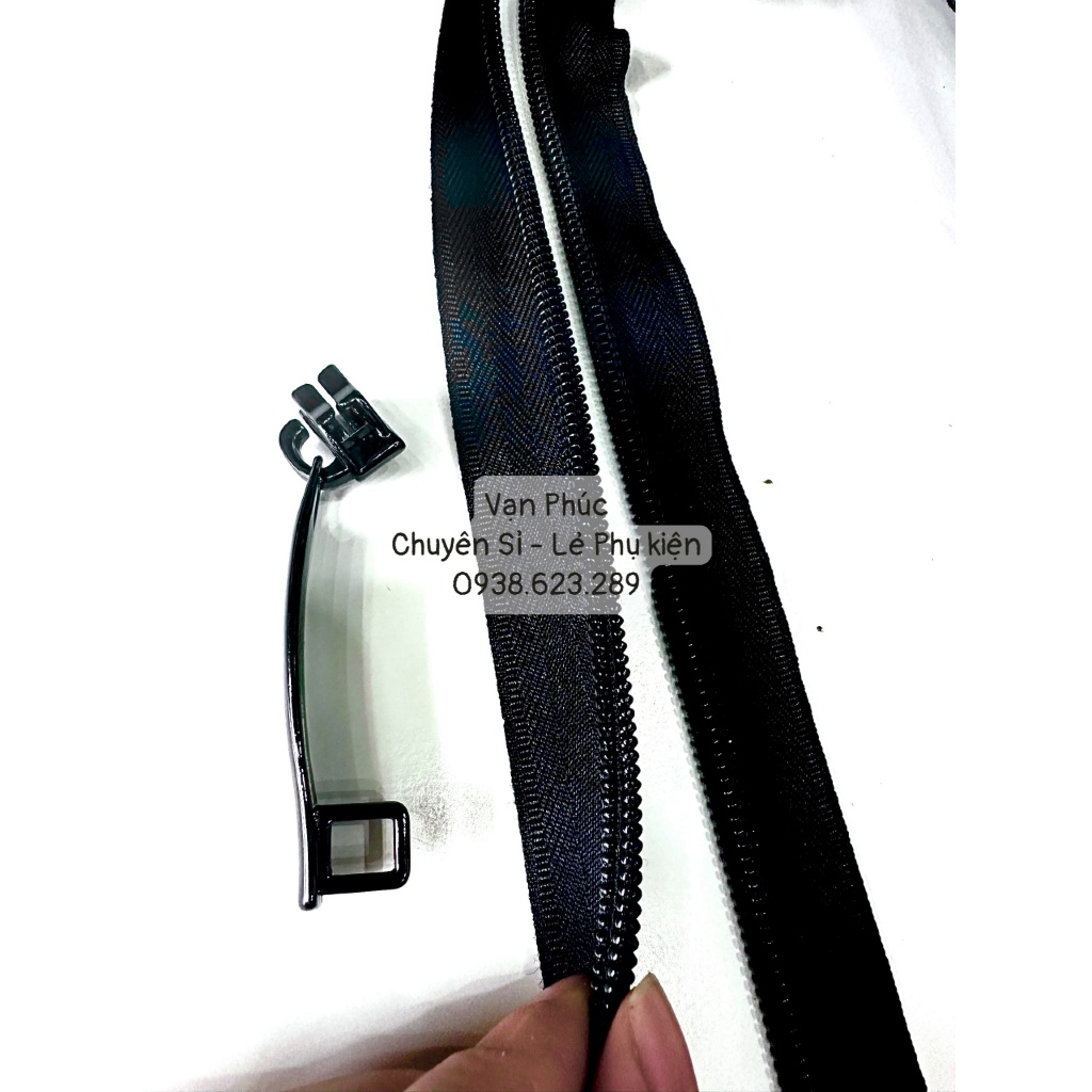 Combo Dây kéo đôi số + đầu kéo đôi số 8 Chống rạch dùng cho Vali