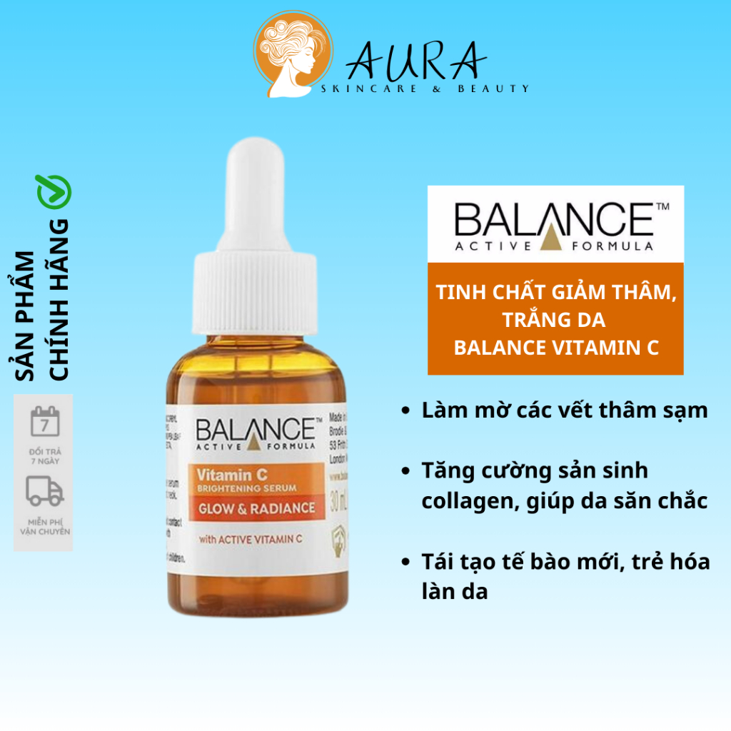 (Chính Hãng) Serum Balance Vitamin C Sáng Da Mờ Thâm Nám 30ml, Tinh chất Mờ Thâm Balance Active Formula Vitamin C
