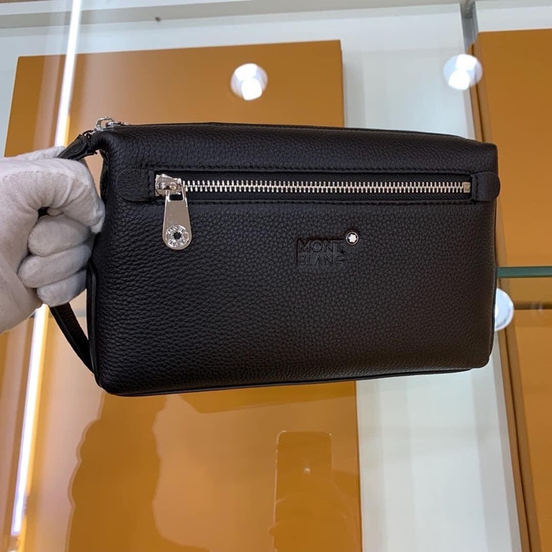 Túi cầm tay nam da bò cao cấp Mont blanc, Clutch nam nữ công sở tay cầm ngang, Ví kẹp nách kiểu dáng hiện đại.