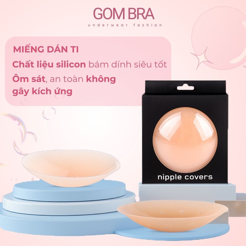Miếng dán ngực silicone nhiệt tự thân GOM BRA, dán ti siêu mỏng ôm khít, không keo, không bám bụi -SA-500