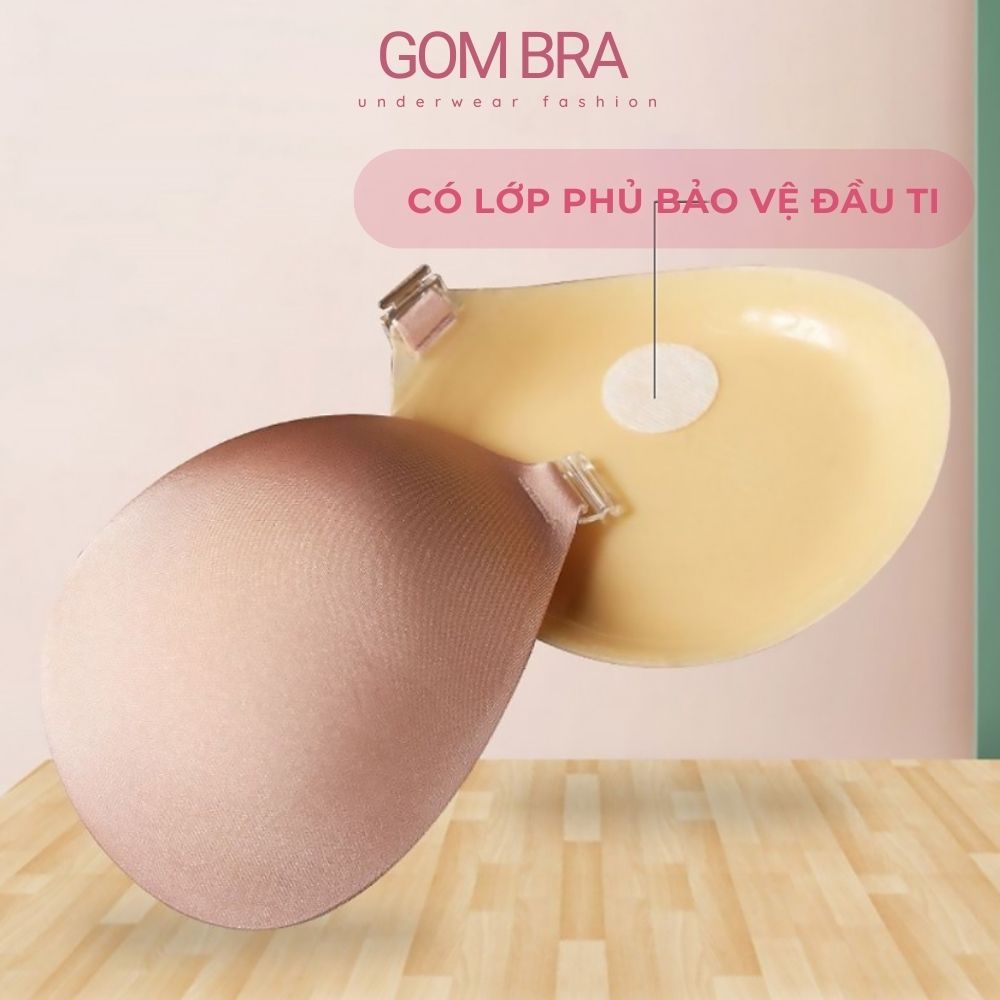 Áo dán ngực cài trước Gom Bra đệm dày 6cm, áo ngực không dây dán ngực chất liệu silicone tạo khe siêu dính - SA-P41