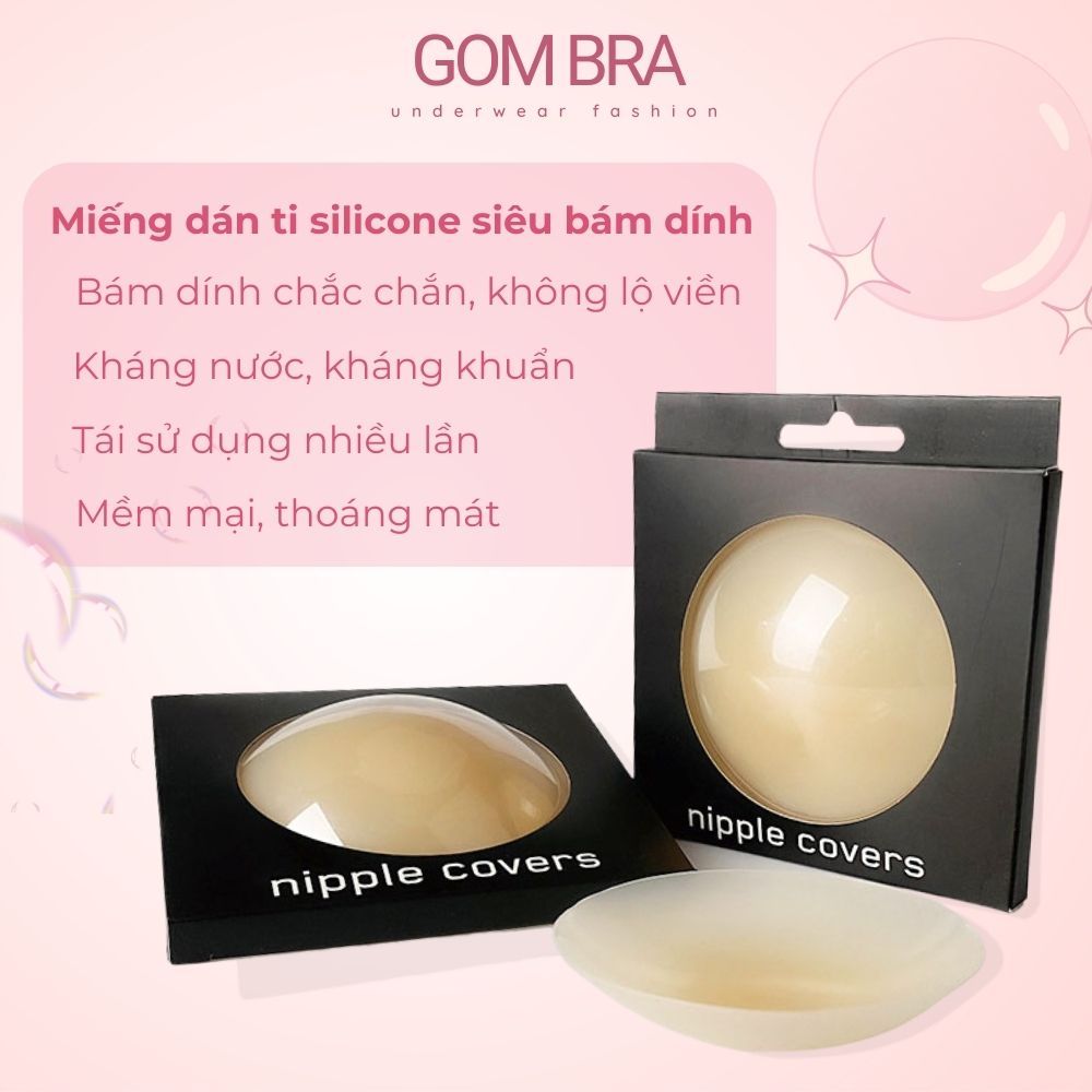 Miếng dán ngực silicone nhiệt tự thân GOM BRA, dán ti siêu mỏng ôm khít, không keo, không bám bụi -SA-500
