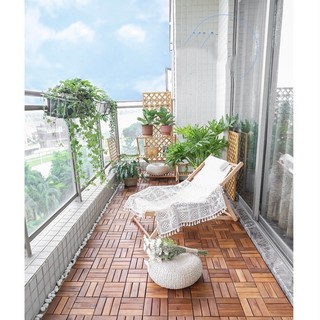 [IKEA] Tấm lót sàn  Ban Công Gỗ Tự Nhiên  Nan (30x30x2.5cm) - Sàn gỗ vỉ nhựa ban công tiêu chuẩn xuất khẩu chống trơn..