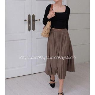 [KAYSTUDIO] ÁO CROP ĐEN BẸT VAI TD