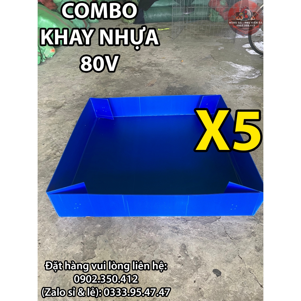 Combo 5 Khay Nhựa 80V Cho Lồng Vuông - Chất Lượng Cao Bền Bỉ Mưa Nắng