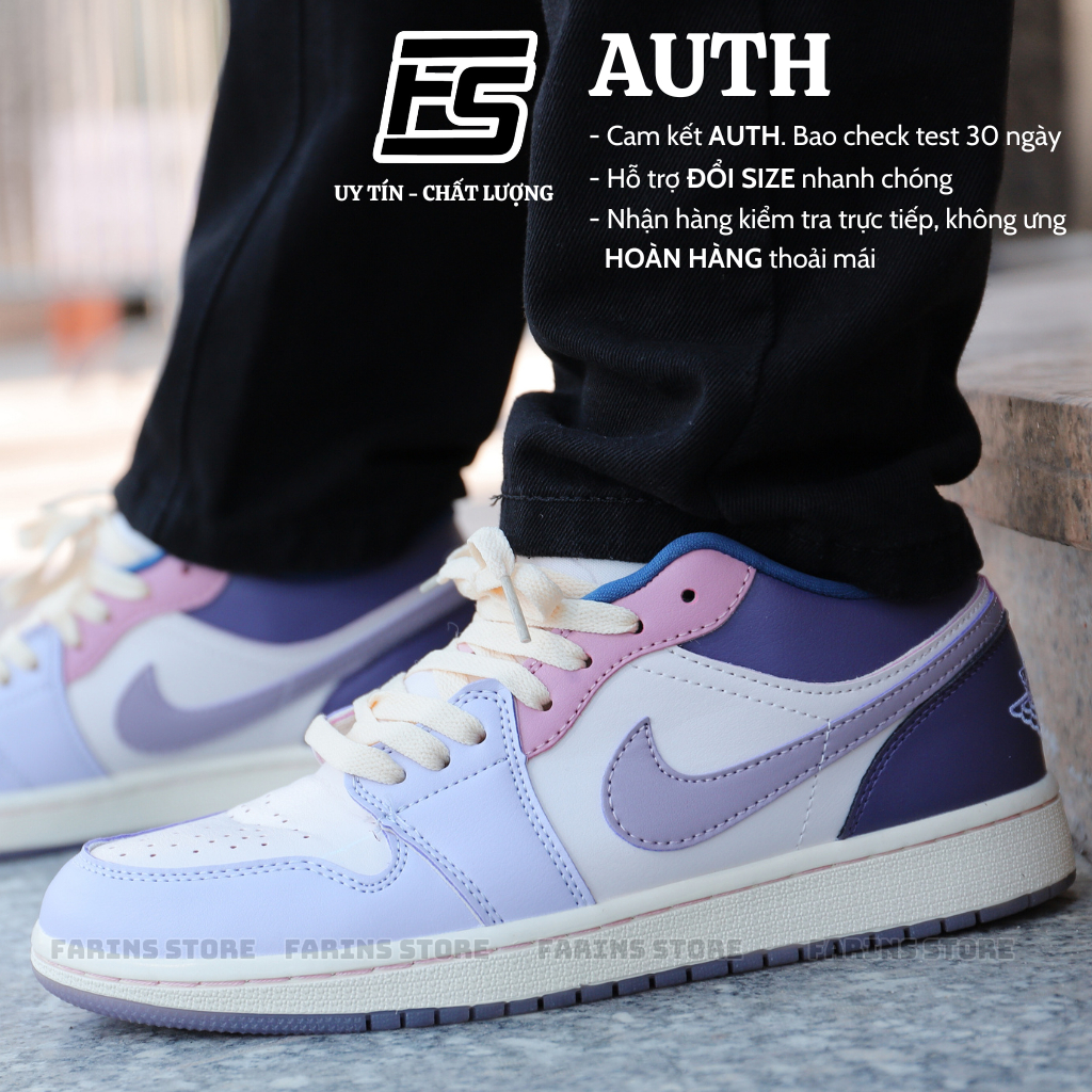 Giày Air Jordan 1 Low Pastel Purple DZ2768-651 Auth Cho Nam Nữ, Jordan 1 Low Real Fullbox Farins Store