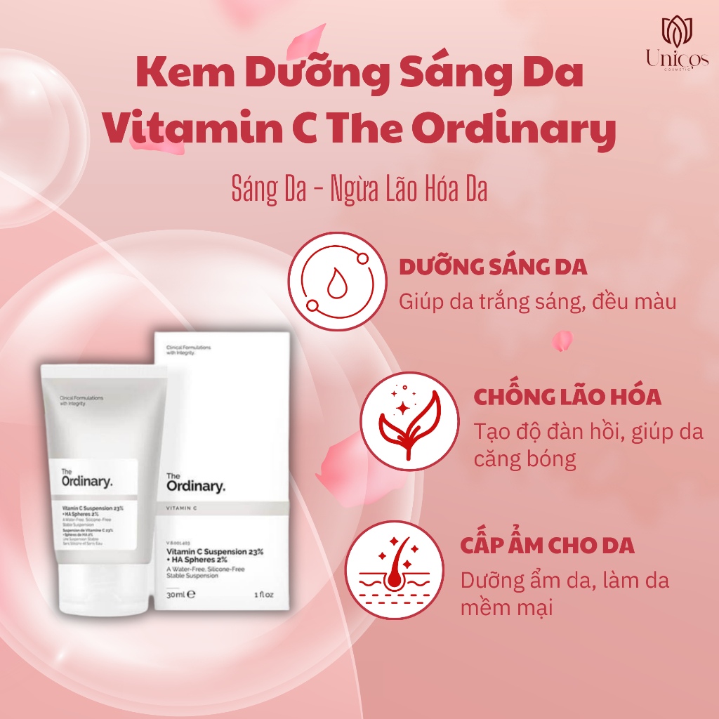 Kem Dưỡng Da Mặt The Ordinary Suspension 23% + HA Spheres 2% 30% - Vitamin C Dưỡng Sáng Da - Kem Dưỡng Da An Toàn Dịu Êm
