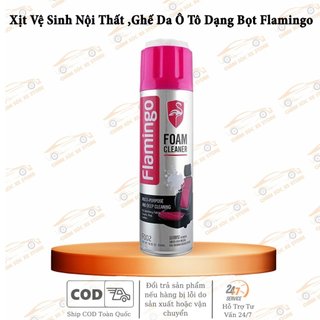 Chai Xịt Vệ Sinh Nội Thất Ô Tô, Ghế Da Ô Tô Dạng Bọt Flamingo F002 Foam Cleaner 650ml