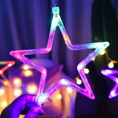 Dây đèn led thả rèm sao vàng/đủ màu 4m trang trí tết, led trang trí noel, trang trí ngoài trời, led màn sao