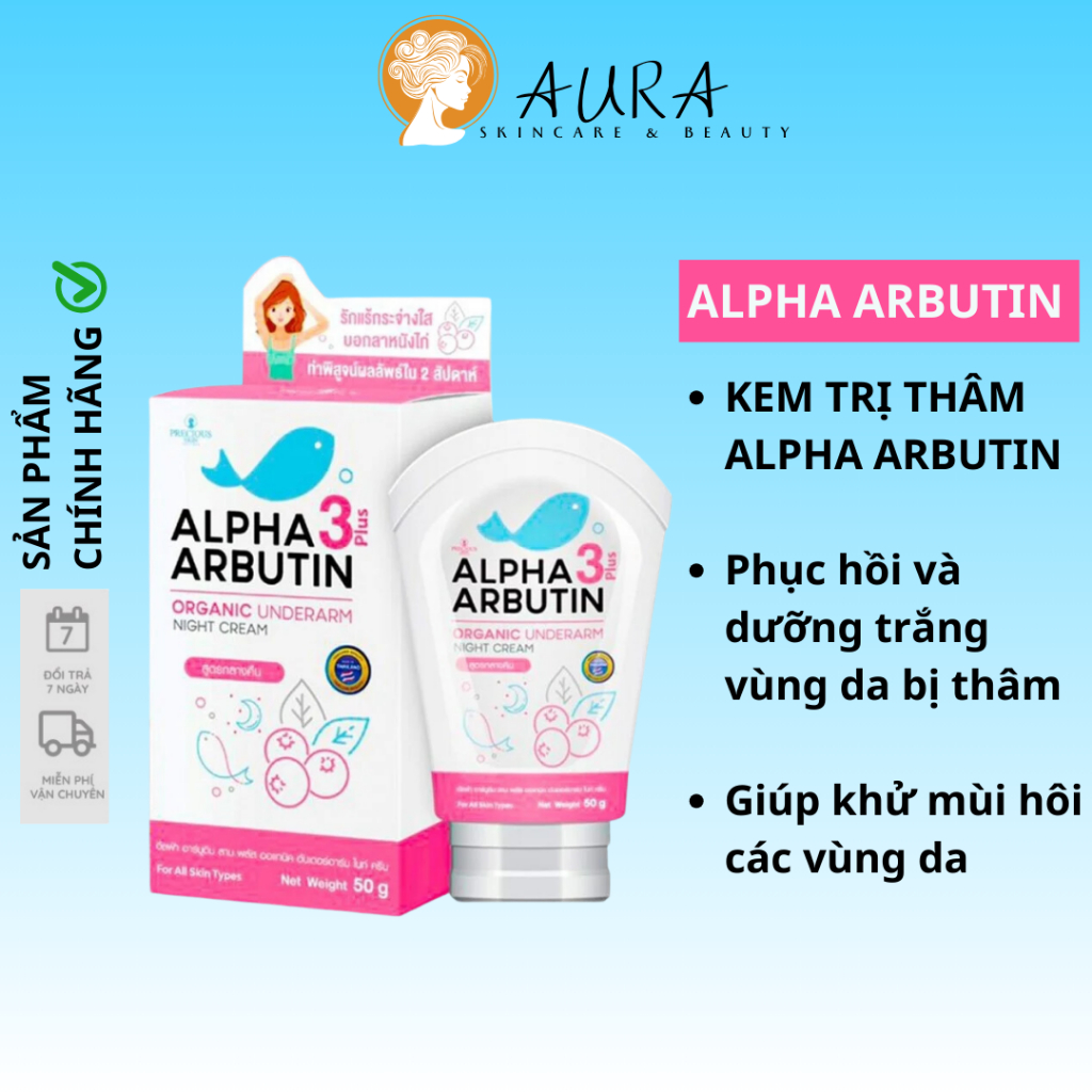 Kem Dưỡng Trắng Giảm Thâm Nách Precious Skin Alpha Arbutin Organic Underarm Whitening Cream 50g Chính Hãng Thái Lan