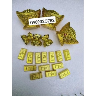Thỏi vàng, nén vàng, ly vàng trang trí tết