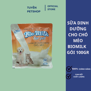 Thức ăn cho chó, sữa cho chó mèo dạng bột dinh dưỡng cao biomilk gói 100gr - tuyền petshop