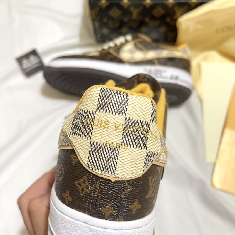 Giày thể thao AF1 LV nâu, Giày sneaker Air Force 1 low brown coffee bản đẹp 2023