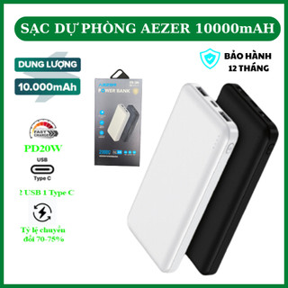 Pin sạc dự phòng 10.000mAh PD 22.5W Chính Hãng AEZER Sạc nhanh cho mọi dòng máy điện thoại các hãng ZINKA