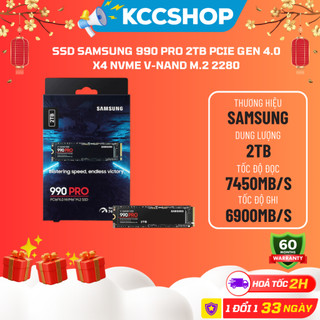  SSD Samsung 990 Pro 2TB PCIe Gen 4.0 x4 NVMe V-NAND M.2 2280 - Mới Bảo Hành 5 Năm 