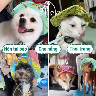 Nón tai bèo chó mèo nón mũ che nắng thời trang chó mèo - Bivido