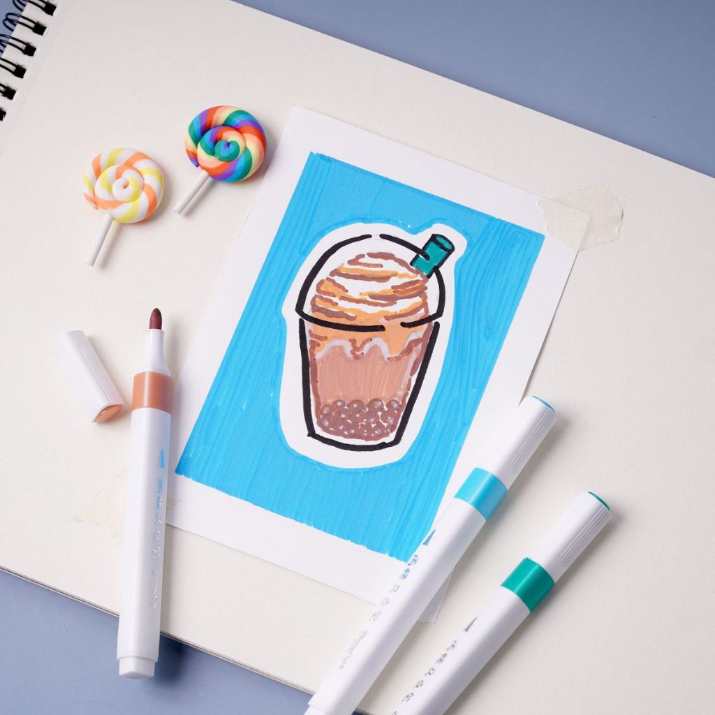 Bút Màu Acrylic Marker 12/24/36/48 Màu Cao Cấp, Bút Sơn Acrylic Chồng Màu, Không Thấm, Tô Vẽ Trên Mọi Chất Liệu NO.602