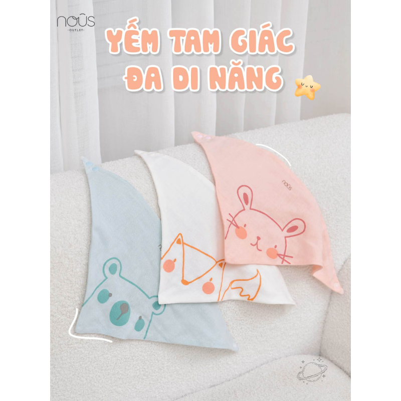 [Phụ kiện] Yếm tam giác Nous đa năng mềm mại, thấm hút tốt cho bé