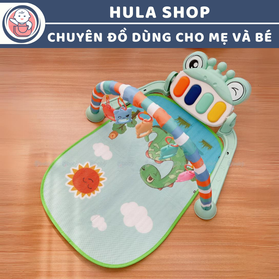 Thảm đàn Piano cho bé có nhạc và đồ chơi treo mẫu Ếch xanh - Bảo hành 6 tháng