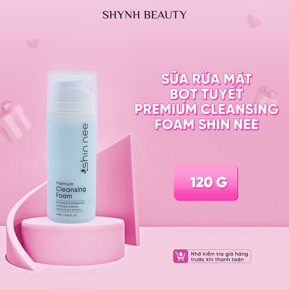 Sữa rửa mặt bọt tuyết Premium Cleansing Foam làm sạch da Shin Nee 120ml