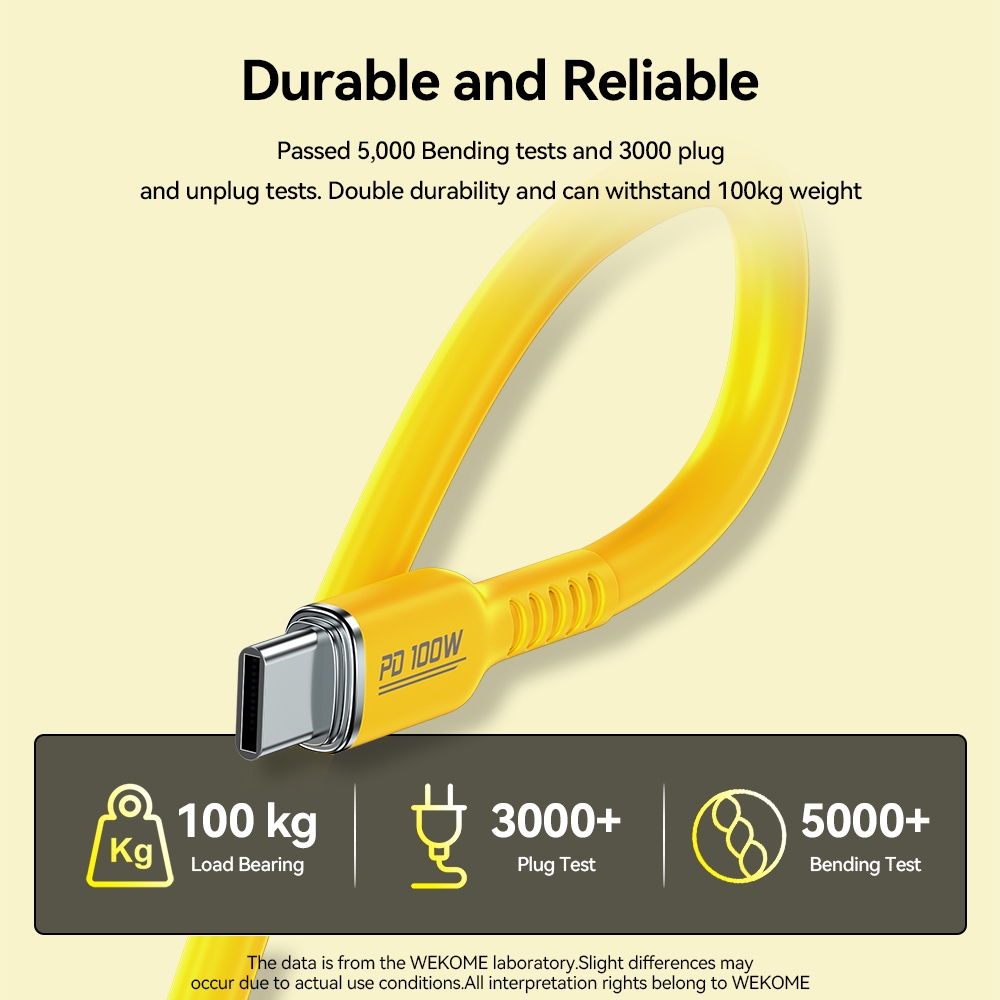 Cáp Sạc Type C to Type C 100W Wekome WDC11 1,2m cho Macbook, Laptop, điện thoại Samsung, Oppo, Xiaomi Bảo Hành 12 Thán