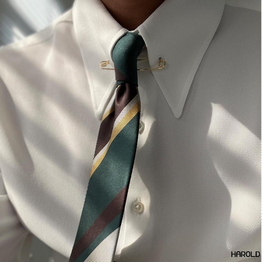 Áo Sơ Mi Nam Trắng Dài Tay Cao Cấp Harold Collar Pin Formal Công Sở Thoáng Mát, Co Giãn Chống Nhăn, Form Slimfit