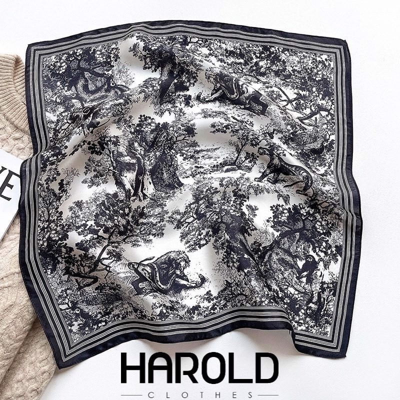 Phụ Kiện Thời Trang Khăn Quàng Cổ Lụa Cao Cấp Harold Classy In Họa Tiết Sang Trọng 100% Lụa Chống Nhăn