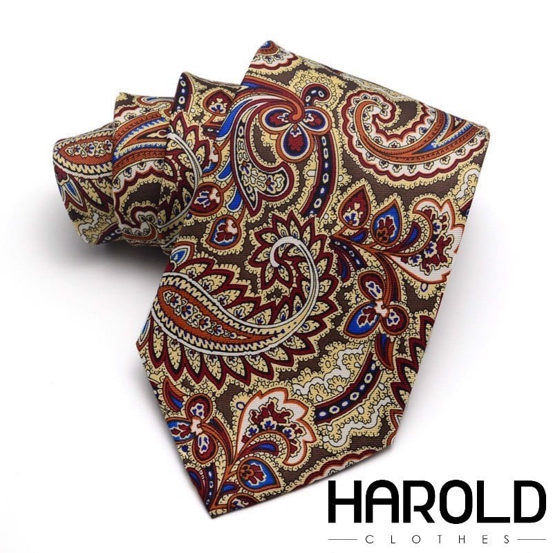 Phụ Kiện Thời Trang Cà Vạt Cao Cấp Harold Cravate Họa Tiết Paisley Chống Nhăn, Chống Bụi, Thiết Kế Sang Trọng