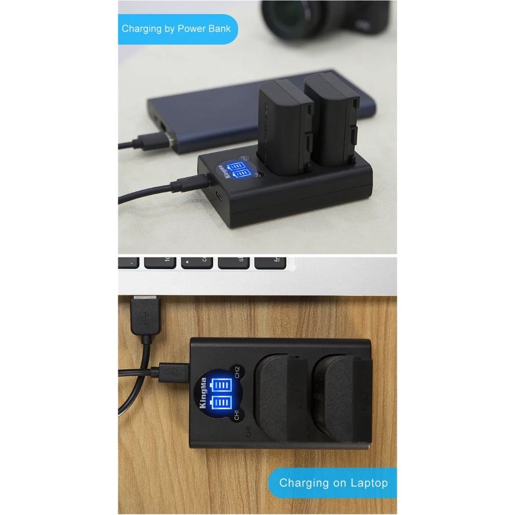 Bộ 2 pin 1 sạc Canon LP-E6NH LPE6 Kingma Canon EOS R R5 R6 5D2 5D3 5D4 6D 6D2 7D 60D 70D 80D 90D 5DS XC10 XC15 lpe6 e6n