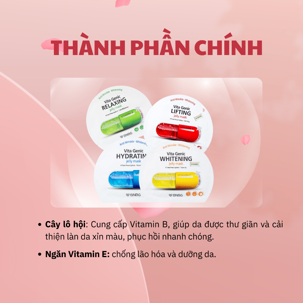Mặt Nạ Viên BNBG Dưỡng Ẩm Cấp Nước Tức Thì - BNBG Mặt Nạ Cho Da Sáng Hồng Tự Nhiên - Dưỡng Trắng Da Mặt Cung Cấp Vitamin