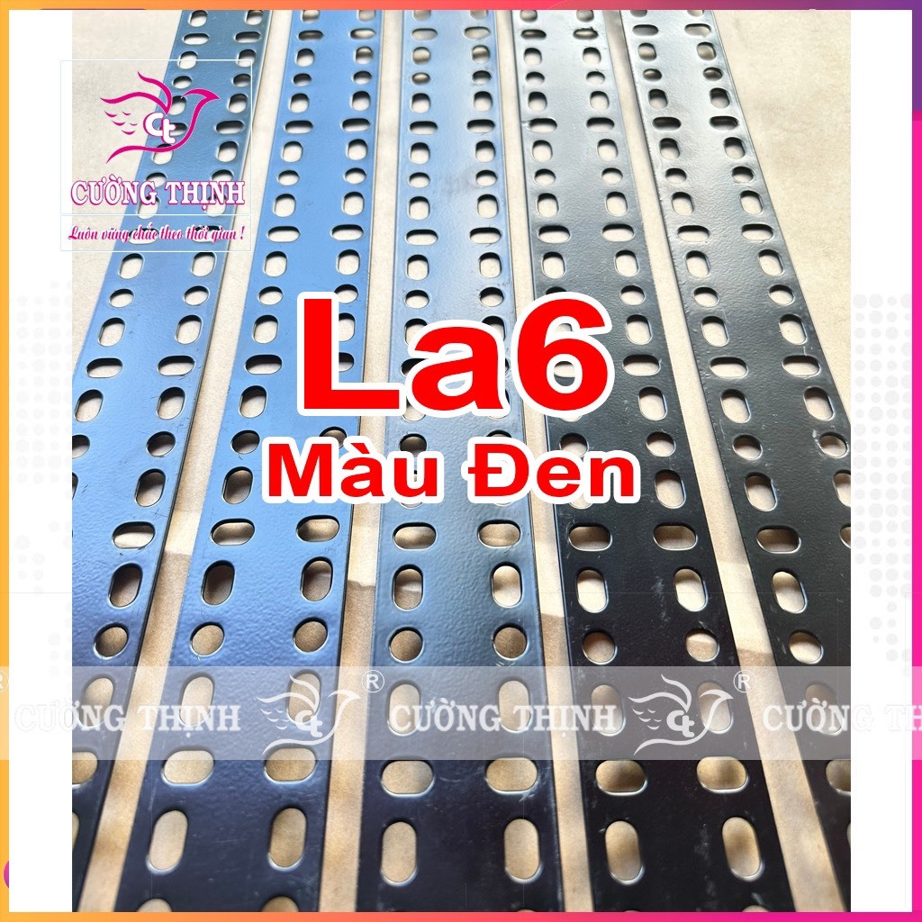 Thanh La, sắt La 6 dày 1.6ly dài 40cm, 50cm, 60cm, 80cm, 1m lắp đặt kệ sắt, kệ V lỗ....