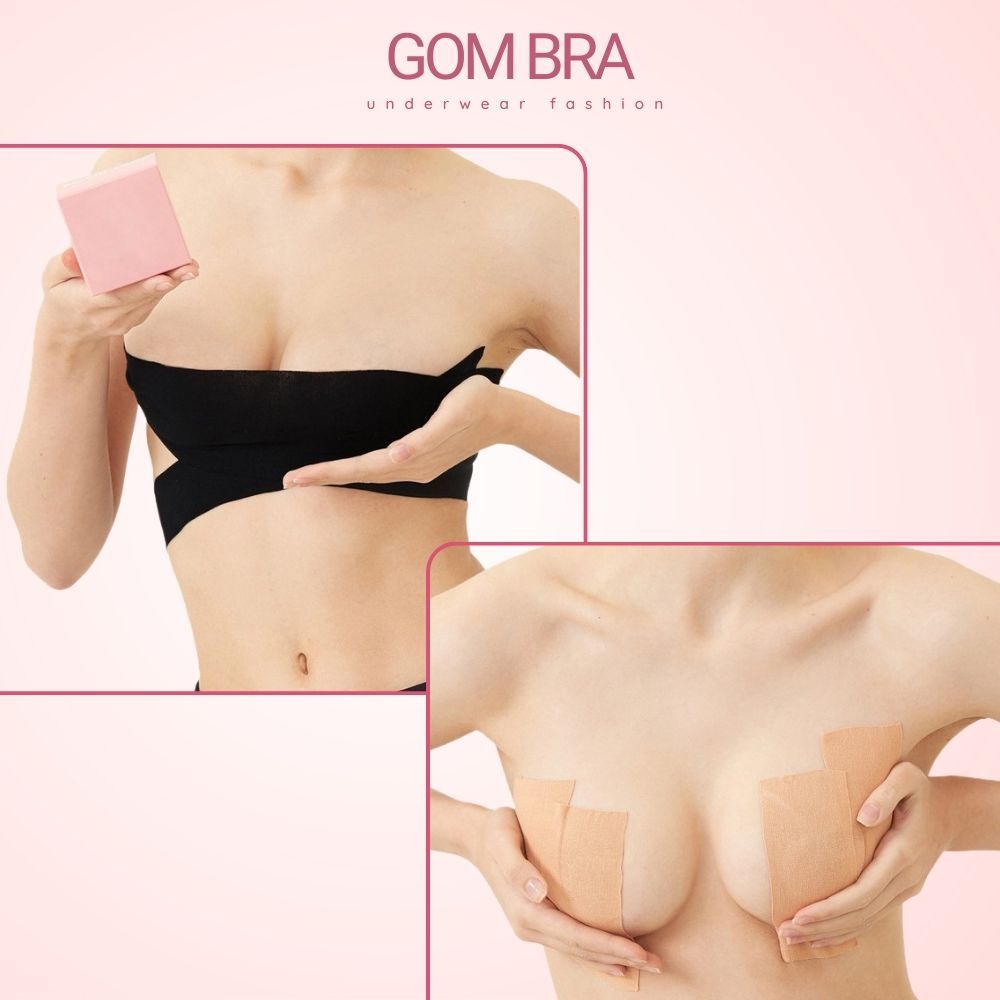 Miếng dán nâng ngực cho nữ GOM BRA, cuộn dán ngực vô hình,  tiện dụng tạo được nhiều kiểu nâng ngực đa năng - SA-144