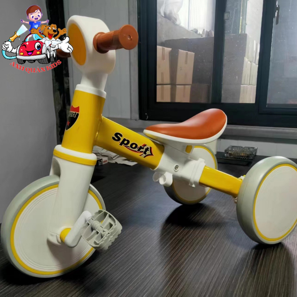 Xe đạp 3 bánh cho bé cao cấp  xe thăng bằng  xe chòi chân 3 in 1 tải trọng 100kg Anh Quân Kids