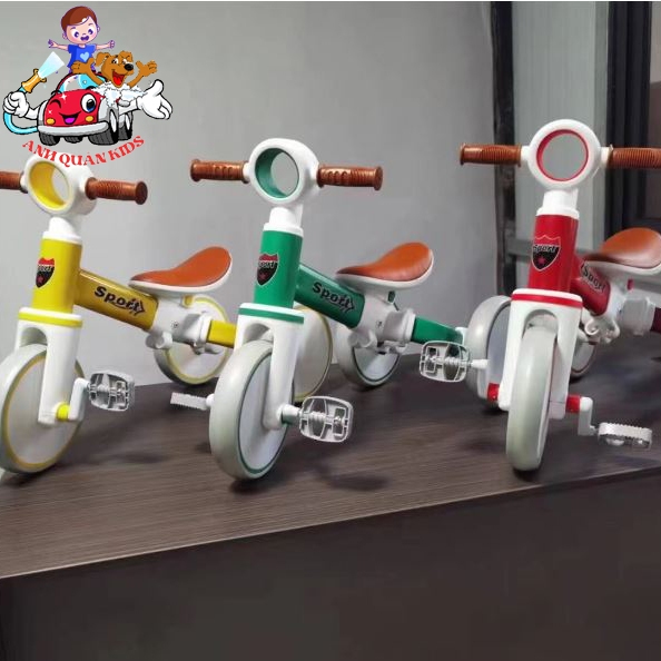 Xe đạp 3 bánh cho bé cao cấp  xe thăng bằng  xe chòi chân 3 in 1 tải trọng 100kg Anh Quân Kids
