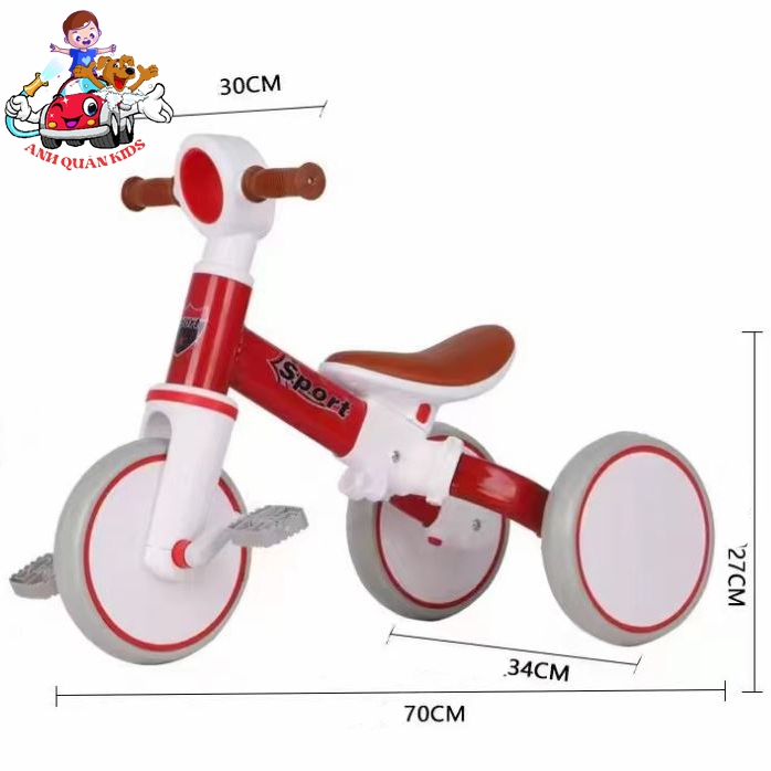 Xe đạp 3 bánh cho bé cao cấp  xe thăng bằng  xe chòi chân 3 in 1 tải trọng 100kg Anh Quân Kids