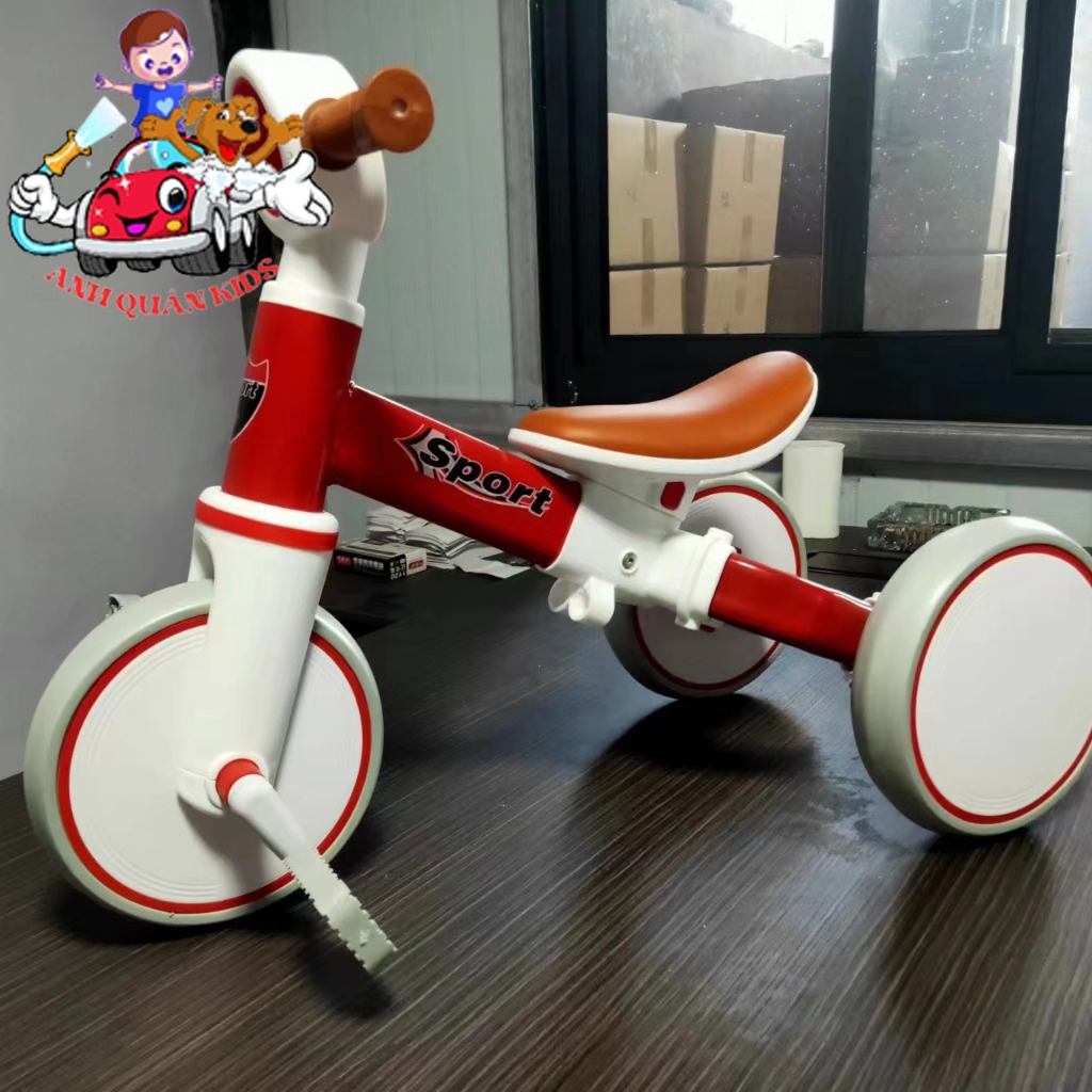 Xe đạp 3 bánh cho bé cao cấp  xe thăng bằng  xe chòi chân 3 in 1 tải trọng 100kg Anh Quân Kids