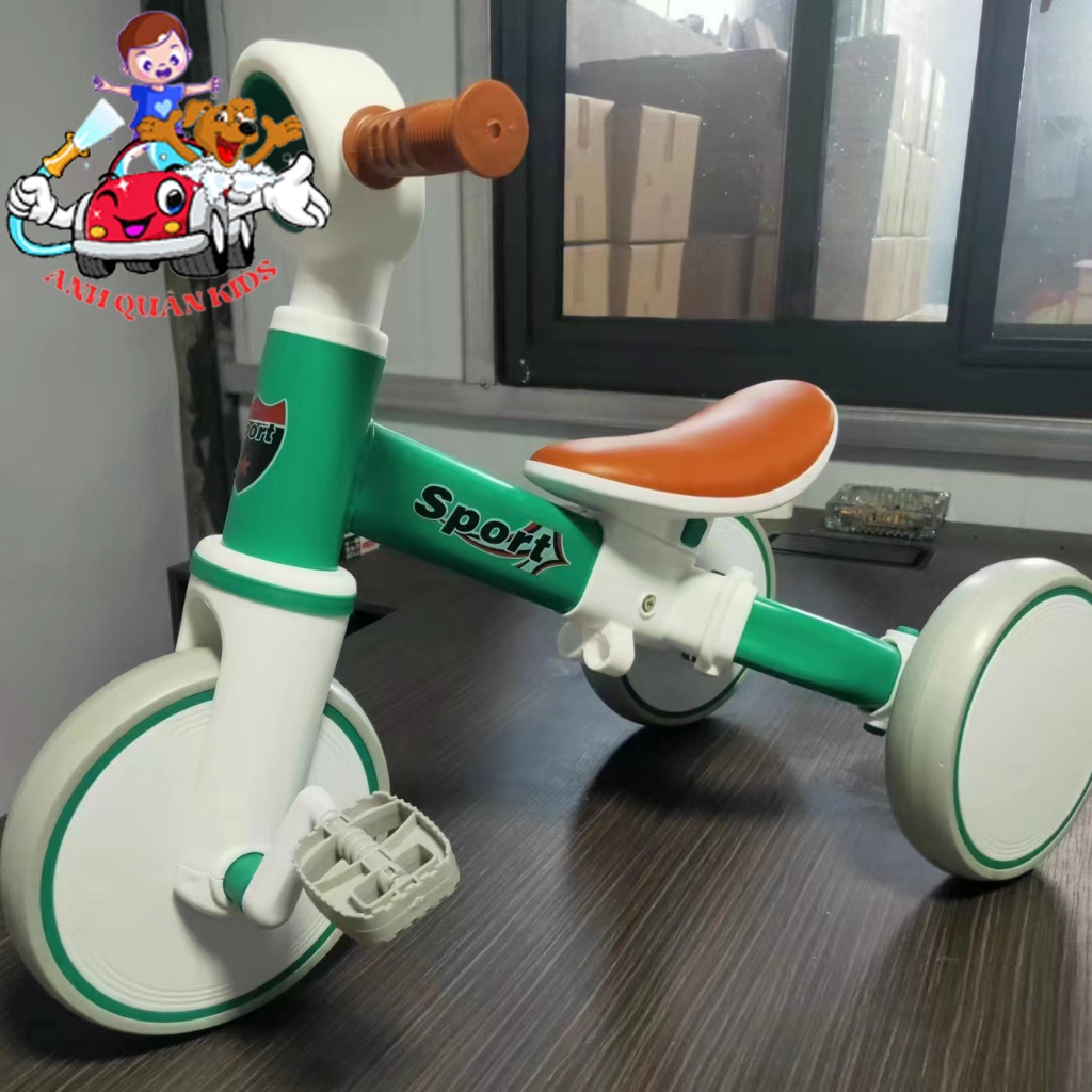 Xe đạp 3 bánh cho bé cao cấp  xe thăng bằng  xe chòi chân 3 in 1 tải trọng 100kg Anh Quân Kids