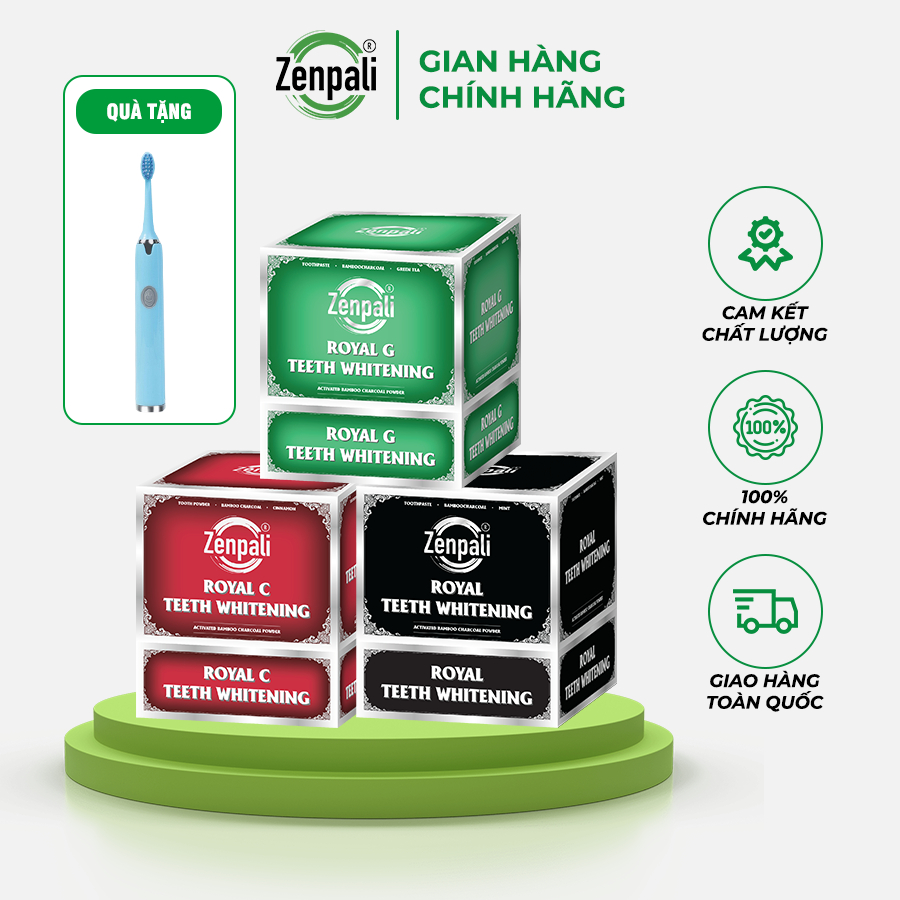 Bột than Tre Hoạt Tính Trắng Răng Royal Zenpali Trắng Răng Thiên Nhiên