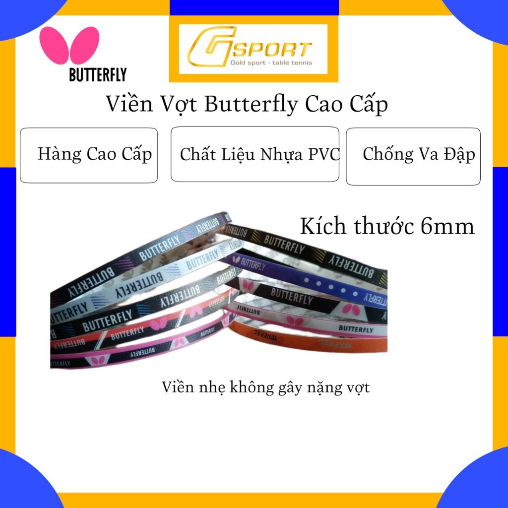Viền Vợt Chóng Va Đập Butterfly Cao Cấp - Viền Nhựa Chất Liêu PVC Cao Cấp