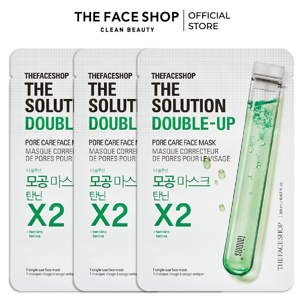 Set 3 Mặt Nạ Se Khít Lỗ Chân Lông THE FACE SHOP The Solution Double-Up Pore Care Face Mask (Gz) 20ml