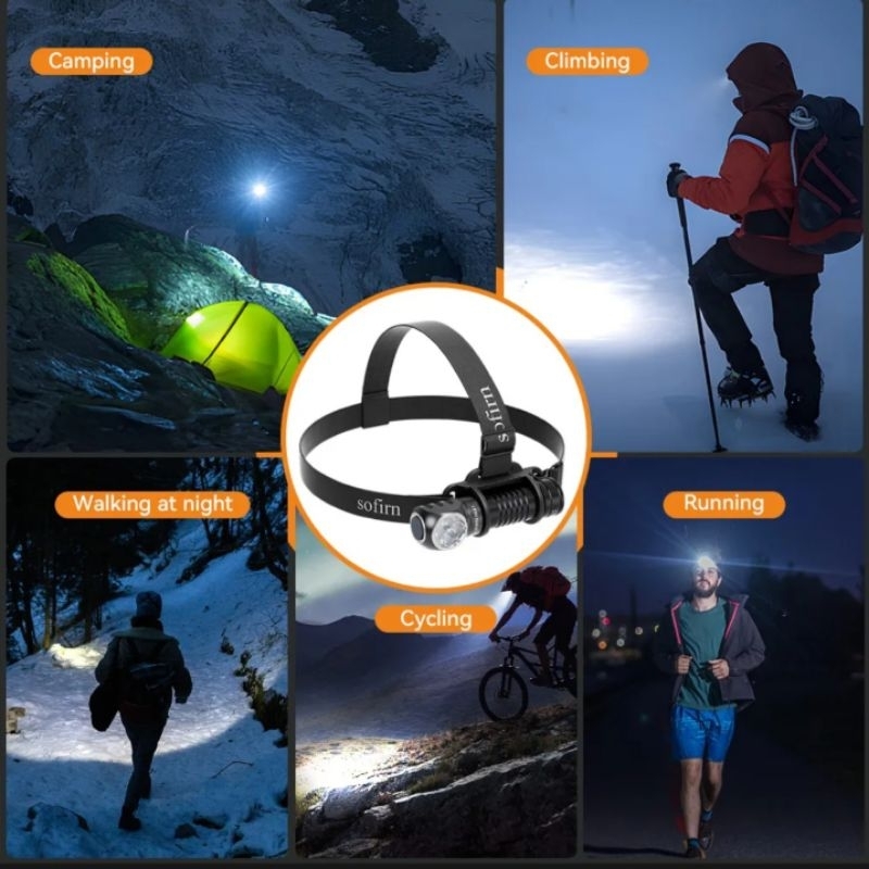 Đèn gù-đội đầu Sofirn Hs41, 4000lm - 325m, 21700 Type C, có sạc ngược cho ĐT