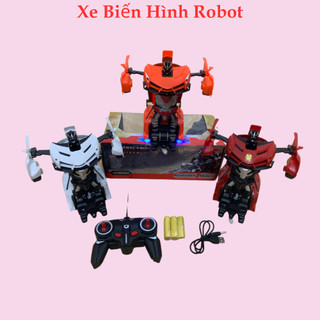 Đồ Chơi Xe Điều Khiển Biến Hình Robot Quay 360 Độ, Đèn Sáng Đẹp Mắt, Chất Liệu Cao Cấp